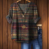 Damen Vintage Bluse Mehrfarbig Relaxed Fit Casual