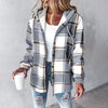 Damen Übergangsjacke Relaxed Fit Casual mit Karomuster