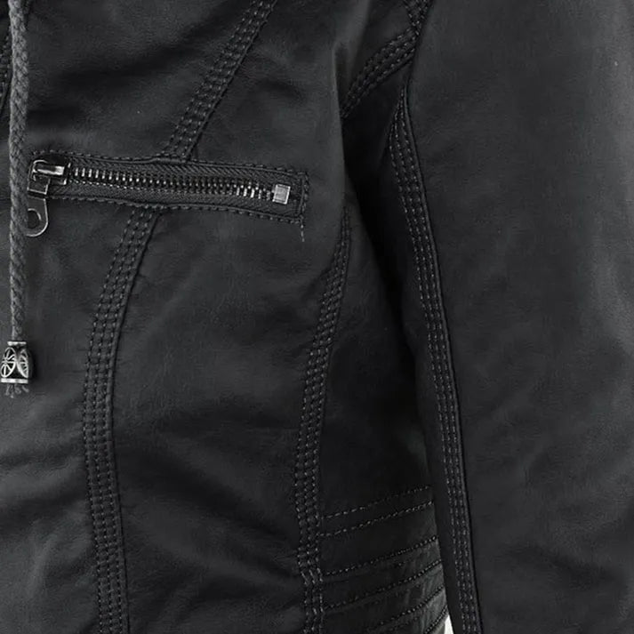 Damen Slim Fit Kapuzenjacke Casual mit abnehmbarer Kapuze