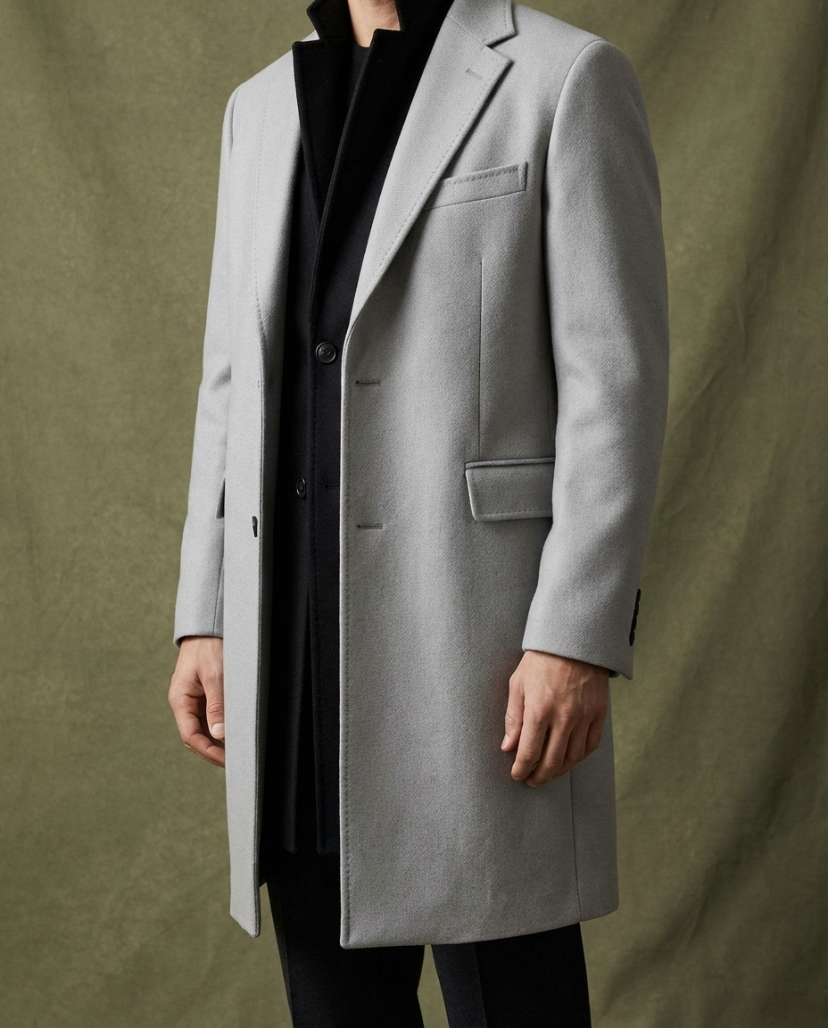 Herren Übermantel Slim Fit Freizeit