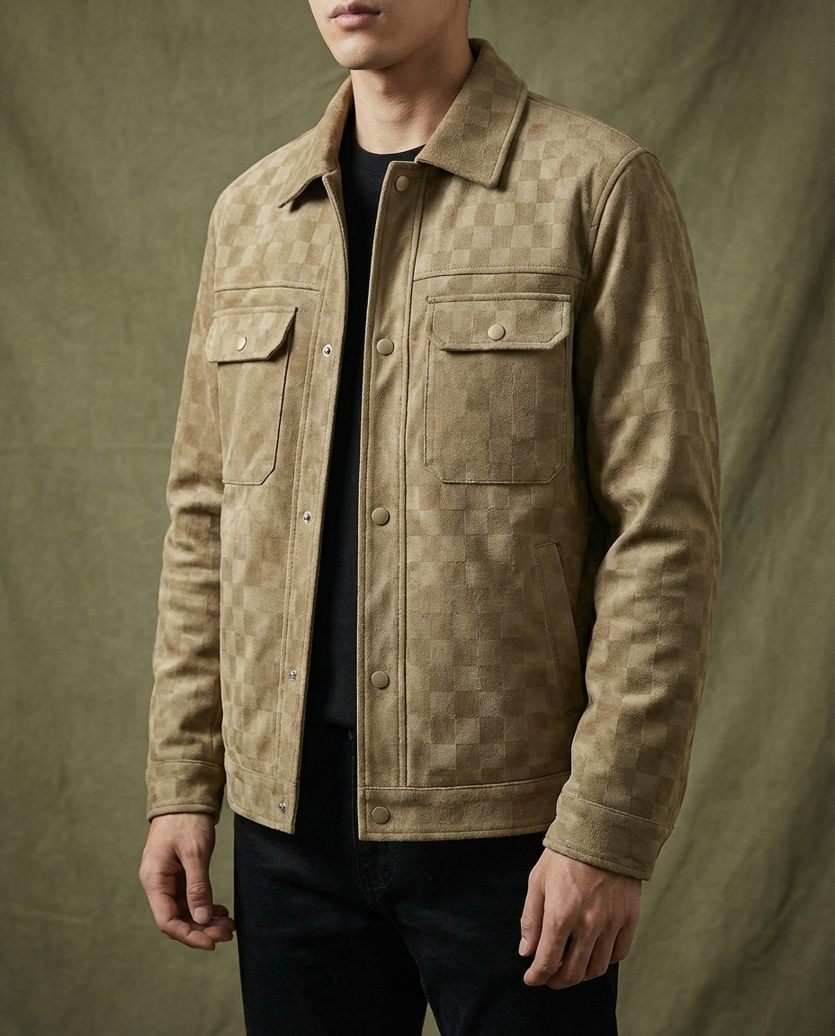 Wildlederjacke Herren Regular Fit Freizeit