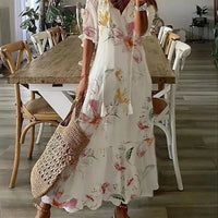 Damen Boho Kleid Regular Fit Sommer Freizeit Elegant
