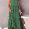 Diana | Damen Maxikleid – Neckholder mit Stufenrüschen, Einfarbig & Elegant