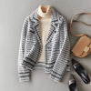 Damen Kaschmirjacke Slim Fit Freizeit Hahnentritt